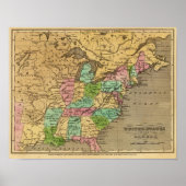 US, Canada Hand Colored Atlas Map Poster (Vorne)