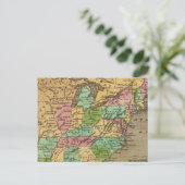 US, Canada Hand Colored Atlas Map Postkarte (Stehend Vorderseite)