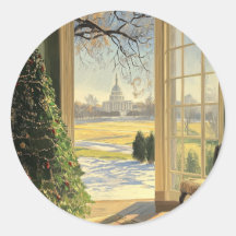 US Capitol Hill Weihnachtsbaum Feiertags-Aufkleber