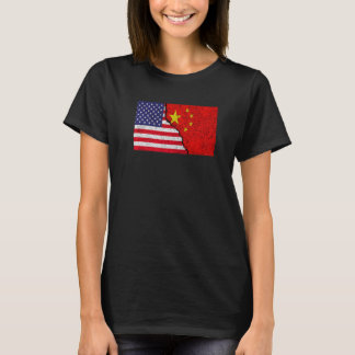 US-China Vintage Flagge für chinesische Amerikaner T-Shirt