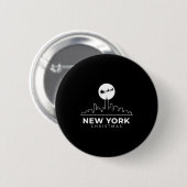 Us Cities New York Christmas Skyline Nyc Holiday S Button (Vorne & Hinten)
