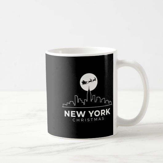 Us Cities New York Christmas Skyline Nyc Holiday S Kaffeetasse (Rechts)