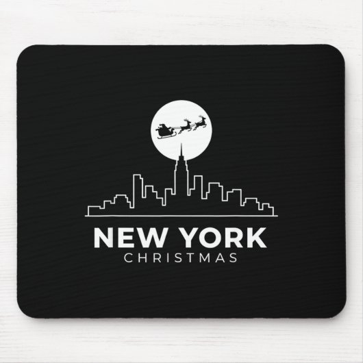 Us Cities New York Christmas Skyline Nyc Holiday S Mousepad (Vorne)