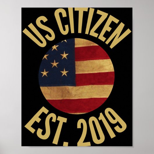 Us Citizenship 2019 Gif American Flag Usa  Poster (Vorne)