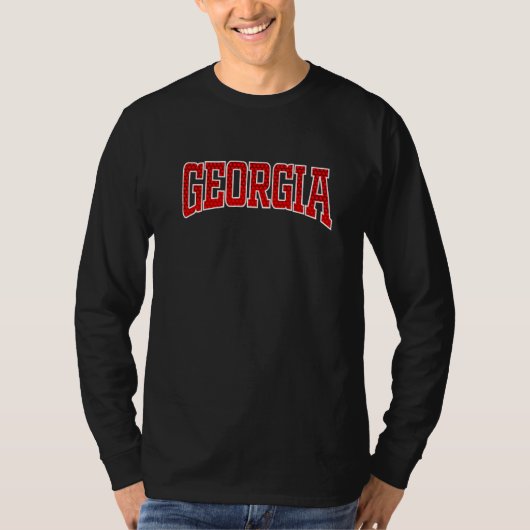 US City Georgia Throwback American Hex Pattern Des T-Shirt (Vorderseite)