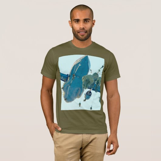 US COMBAT SQUAD - US-Im Flugzeug Fallschirmjäger T-Shirt (Vorne ganz)