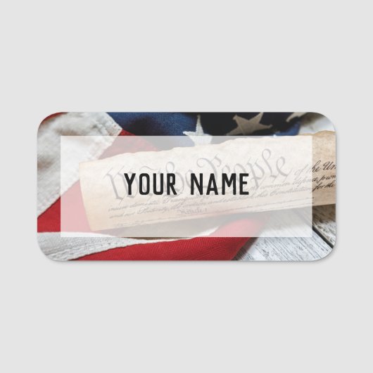 US Constitution and Flag Namensschild (Vorderseite)