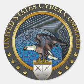 US-Cyberkommando Runder Aufkleber (Vorderseite)