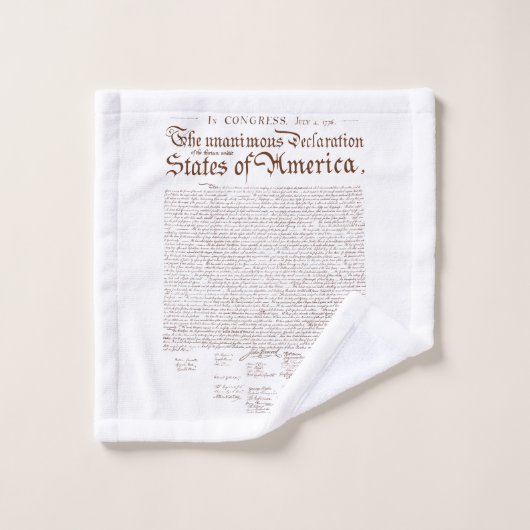 US Declaration of Independence Badhandtuch Set (Waschlappen)