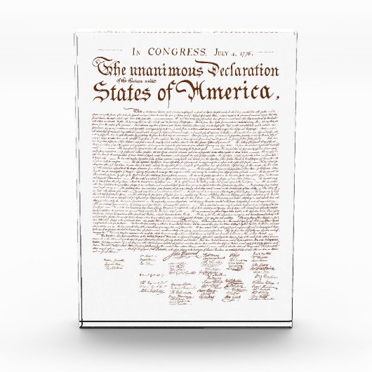 US Declaration of Independence Fotoblock (Vorderseite)
