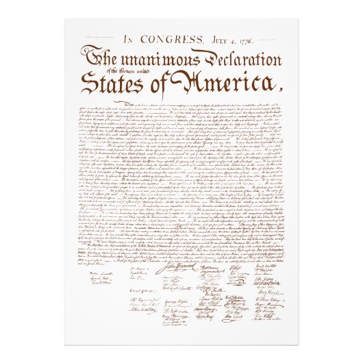 US Declaration of Independence Fotodruck (Vorne)