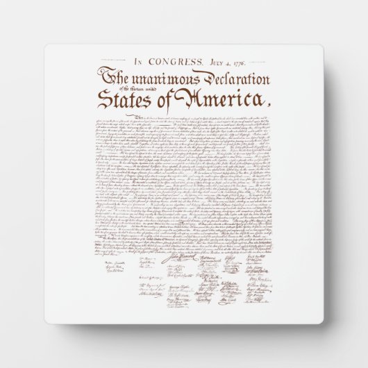 US Declaration of Independence Fotoplatte (Vorderseite)