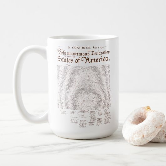 US Declaration of Independence Kaffeetasse (Mit Donut)