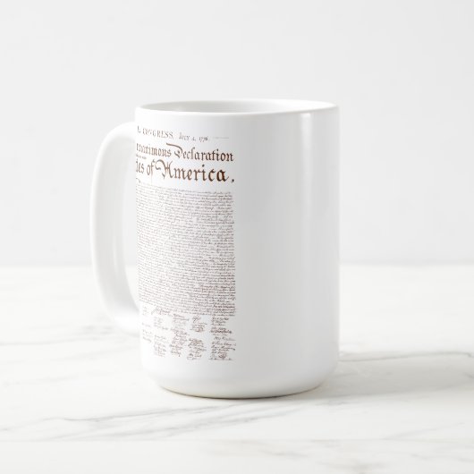 US Declaration of Independence Kaffeetasse (Vorderseite Links)