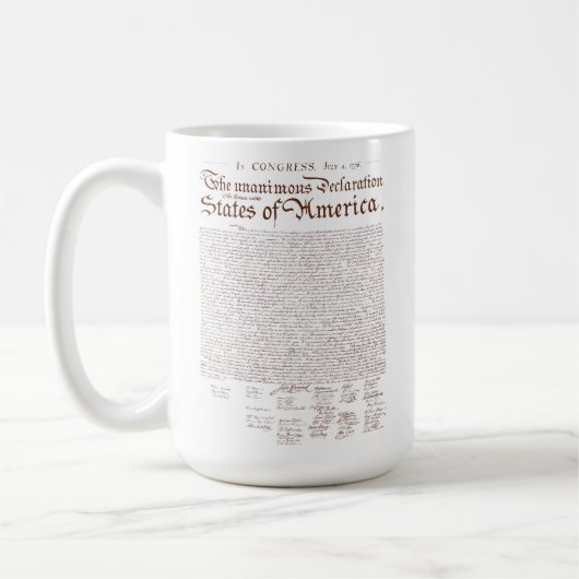 US Declaration of Independence Kaffeetasse (Links)