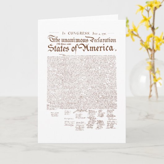 US Declaration of Independence Karte (Gelbe Blume)
