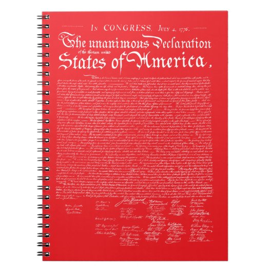 US Declaration of Independence Notizblock (Vorderseite)