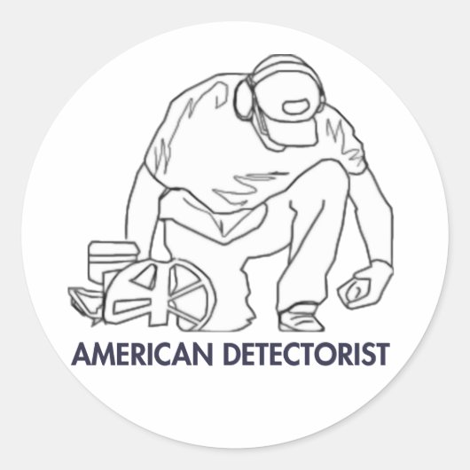 US-Detectorist Runder Aufkleber (Vorderseite)