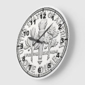 "US Dime"-Wanduhren im Münzdesign Große Wanduhr (Winkel)