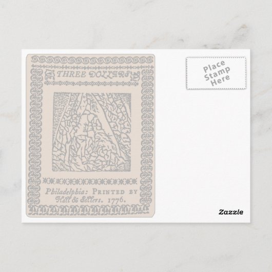 US-Dollar-Rechnung - Postkarte (Rückseite)