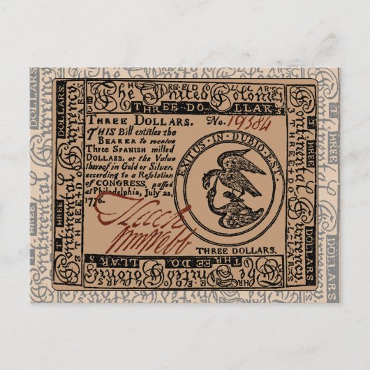 US-Dollar-Rechnung - Postkarte (Vorderseite)