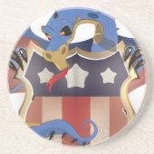 US Dragon Holding US Flagge Shield Getränkeuntersetzer (Vorne)