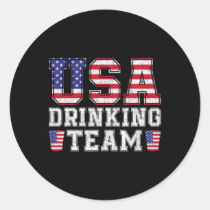 US Drink Team Funny Drink Bier Lover 4. Runder Aufkleber