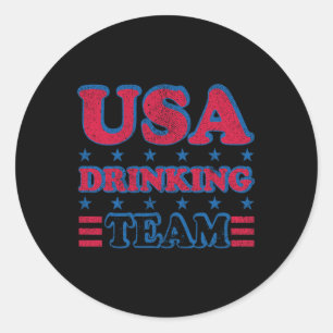 US Drinking Team 4. Juli Unabhängigkeitstag Dru Runder Aufkleber