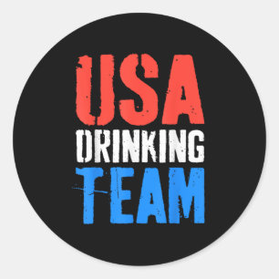US Drinking Team Shirt Funny Men Women 4. Jul Runder Aufkleber