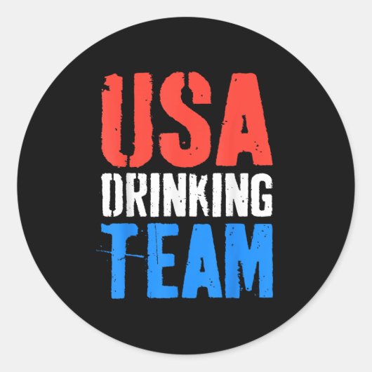 US Drinking Team Shirt Funny Men Women 4. Jul Runder Aufkleber (Vorderseite)