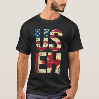 US Eh America Canada Flag Funny American Canadian T-Shirt