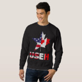 US EH Funny Canada American Flag Sweatshirt (Vorne ganz)