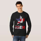 US EH Funny Canada American Flag T-Shirt (Vorne ganz)