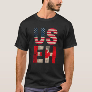 US EH USA KANADA Flaggenretrin Vintage Männer Jung T-Shirt