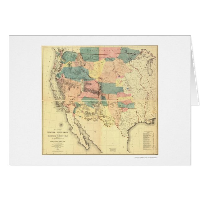 US-Eisenbahn-Übersichts-Karte 1858 (Vorderseite (Horizontal))