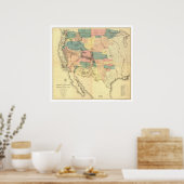 US-Eisenbahnerhebung Karte 1858 Poster (Küche)