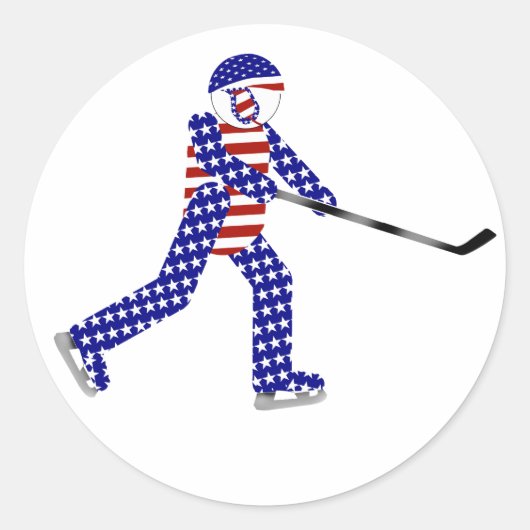 US-Eishockey Runder Aufkleber (Vorderseite)