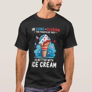 US-Eiskrem-Zitat für die 4. Juli-Population T-Shirt