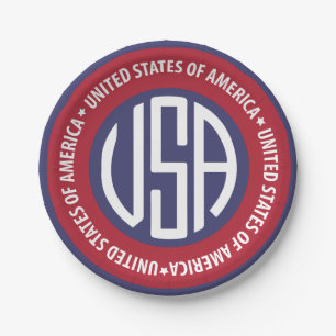 US-Emblem Pappteller