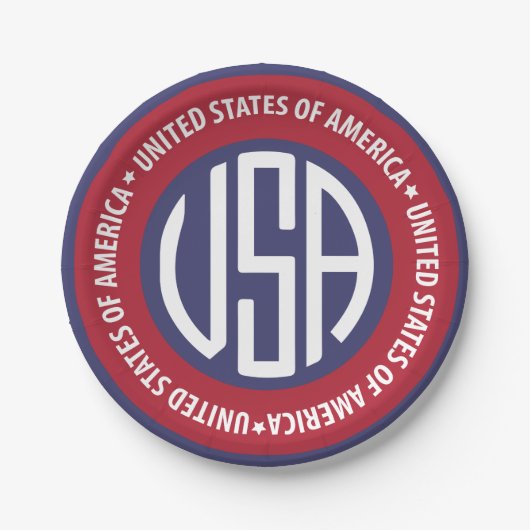 US-Emblem Pappteller (Vorderseite)