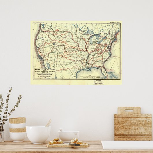 US-Explorationswege Poster (Küche)