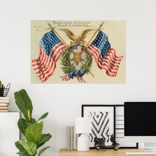 US-Fahnen-Medaille Eagle Poster (Heimbüro)