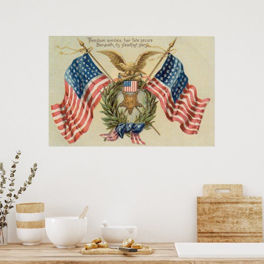 US-Fahnen-Medaille Eagle Poster (Küche)