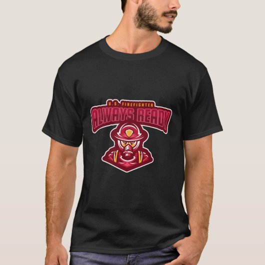 US-Feuerwehrmann: Immer bereit T-Shirt (Vorderseite)
