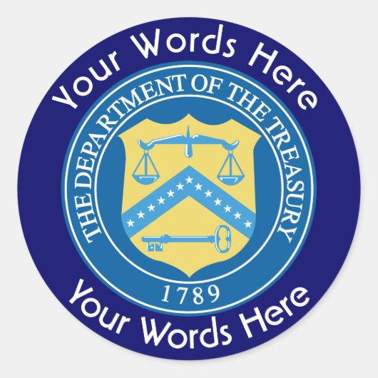 US-Finanzministerium - Zollaufkleber Runder Aufkleber (Vorderseite)