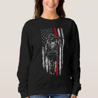 US Firefighter American flag for Fireman Dad Fathe Sweatshirt