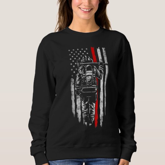 US Firefighter American flag for Fireman Dad Fathe Sweatshirt (Vorderseite)