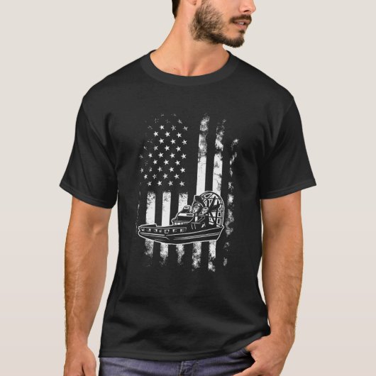 US Flag Airboat T Shirt (Vorderseite)