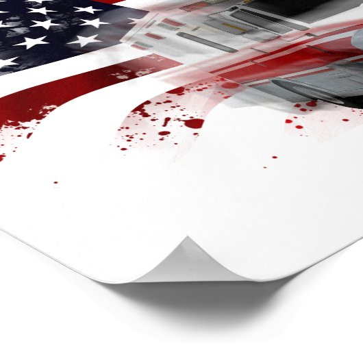 US Flag Ambulance EMT Paramedic Poster (Ecke)