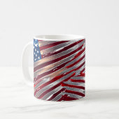 US Flag American Blue White Strokes Stars Kaffeetasse (Vorderseite Links)